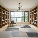 Abstract Geometric Neutral Geometric Modern Area Rug