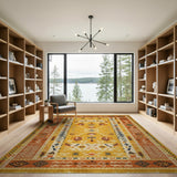 Yellow Heritage Tribal Yellow Heritage Tribal Geometric Area Rug
