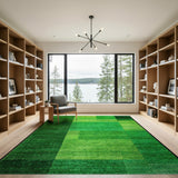 Green Vibrant Green Patchwork Geometric Area Rug