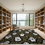 Spooky Cartoon Ghosts Pumpkins Halloween Rug