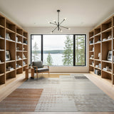 Beige and Neutral Geometric Modern Abstract Geometric Beige Area Rug