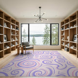 Pink Purple Swirl Abstract Area Rug