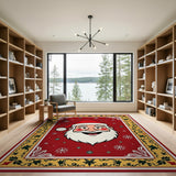 Multi-color and Patterns Jolly Santa Claus Cartoon Area Rug