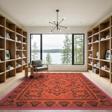 Vibrant Traditional Persian Vibrant Orange Persian Medallion Area Rug