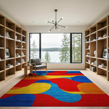 Multi-color and Patterns Geometric Modern Vibrant Multi-Color Geometric Abstract Area Rug