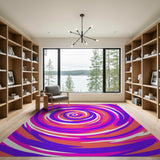 Swirling Multi-Color Vortex Area Rug