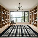 Rustic Farmhouse Check Classic Black White Buffalo Check Area Rug