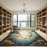 Coastal Reef Fish Coral Area Rug