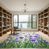 Purple Cornflower Meadow Area Rug