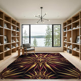 Gold Starburst Geometric Area Rug