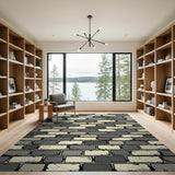 Grey Distressed Brick Wall Area Rug