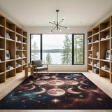 Celestial Moon Phases Cosmic Area Rug