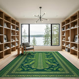 Green Crocodile Heritage Tribal Area Rug