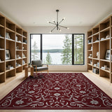 Red Floral Vine Area Rug