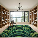 Emerald Cascading Waves Area Rug