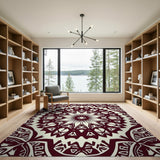 Maroon Mandala Persian Area Rug