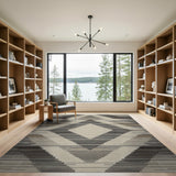 Grey Diamond Chevron Southwestern Area Rug