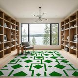 Green Geometric Diamond Area Rug