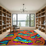 Playful Cartoon Sneakers Area Rug