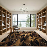 Majestic Stag Forest Area Rug