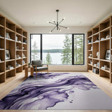 Ethereal Purple Fluid Abstract Area Rug