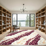 Abstract Area Purple Leopard Print Area Rug