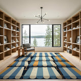 Distressed Vintage Awning Stripe Rug