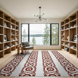 Intricate Red Floral Persian Border Rug