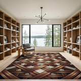 Bronze Woven Geometric Area Rug