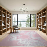 Dreamy Pink Marble Swirl Area Rug