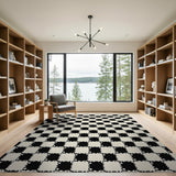 Black White Checkerboard Area Rug