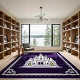 Purple Gothic Castle Haunted House Rug