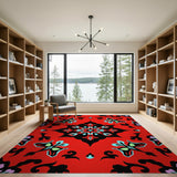 Multi-color and Patterns Vibrant Red Persian Medallion Area Rug