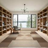 Beige Geometric Woven Area Rug