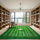 Green Baseball Field Green Turf Area Rug