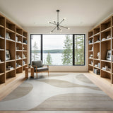 Abstract Wave Neutral Area Rug