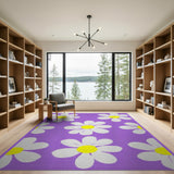 Purple Daisy Bloom Area Rug