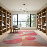 Multi-color and Patterns Vibrant Pink Abstract Geometric Area Rug