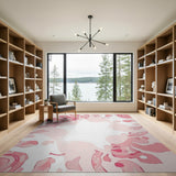 Blush Pink Fluid Abstract Area Rug