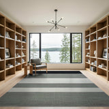 Modern Horizontal Striped Grey Area Rug