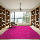 Hot Pink Feather Outline Area Rug