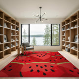 Multi-color and Patterns Vibrant Watermelon Slice Area Rug