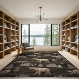 Rustic Elk Pine Barnwood Area Rug