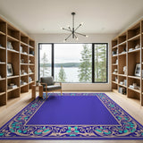 Purple Ornate Purple Persian Border Area Rug