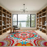 Multi-color and Patterns Vibrant Mandala Boho Area Rug