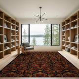 Intricate Orange Persian Floral Area Rug