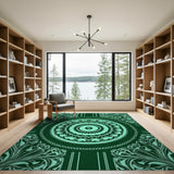 Ornate Teal Mandala Area Rug