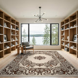 Ornate Beige Persian Area Rug