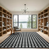 Black and White Modern Black White Grid Area Rug