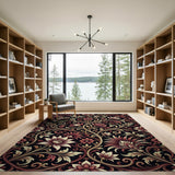 Opulent Red Floral Vintage Area Rug